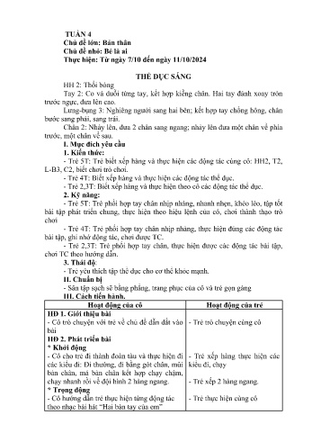 Giáo án Mầm non - Chủ đề lớn: Bản thân - Chủ đề nhỏ: Bé là ai - Năm học 2024-2025 - Chảo Tả Mẩy