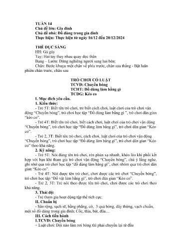 Giáo án Mầm non - Chủ đề lớn: Gia đình - Chủ đề nhỏ: Đồ dùng trong gia đình - Năm học 2024-2025 - Vũ Thủy Vân