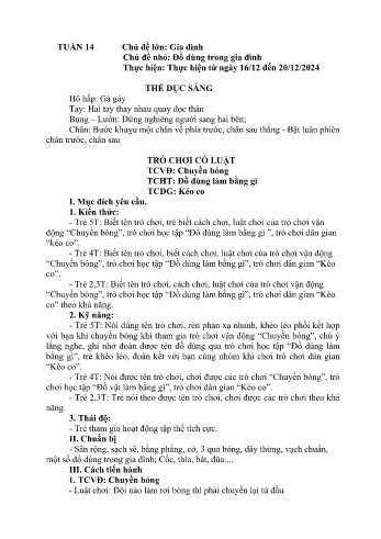 Giáo án Mầm non - Chủ đề lớn: Gia đình - Chủ đề nhỏ: Đồ dùng trong gia đình - Năm học 2024-2025 - Lào Thị Hương