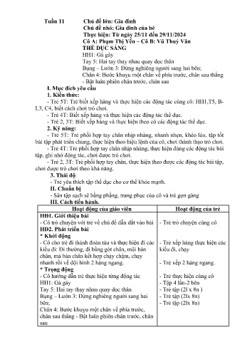 Giáo án Mầm non - Chủ đề lớn: Gia đình - Chủ đề nhỏ: Gia đình của bé - Năm học 2024-2025 - Phạm Thị Yến