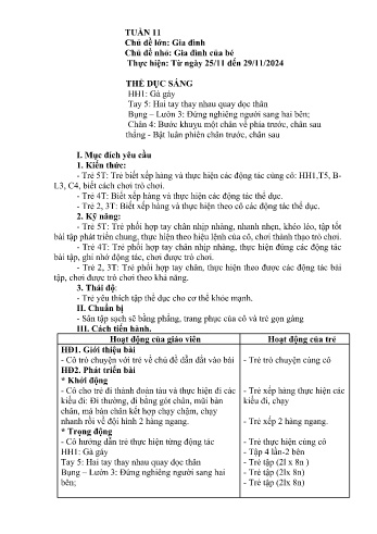 Giáo án Mầm non - Chủ đề lớn: Gia đình - Chủ đề nhỏ: Gia đình của bé - Năm học 2024-2025 - Bùi Thị Trịnh