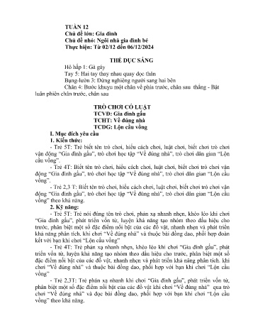 Giáo án Mầm non - Chủ đề lớn: Gia đình - Chủ đề nhỏ: Ngôi nhà gia đình bé - Năm học 2024-2025 - Đặng Vũ Kiều Anh