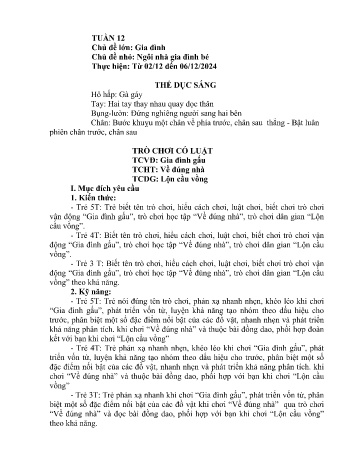 Giáo án Mầm non - Chủ đề lớn: Gia đình - Chủ đề nhỏ: Ngôi nhà gia đình bé - Năm học 2024-2025 - Hồ Thị Hoa