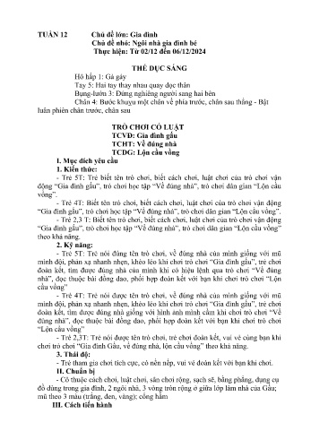Giáo án Mầm non - Chủ đề lớn: Gia đình - Chủ đề nhỏ: Ngôi nhà gia đình bé - Năm học 2024-2025 - Lào Thị Hương