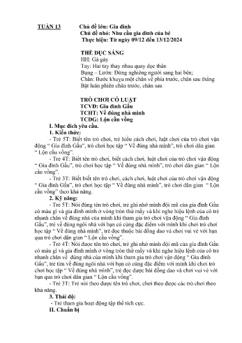 Giáo án Mầm non - Chủ đề lớn: Gia đình - Chủ đề nhỏ: Nhu cầu gia đình của bé - Năm học 2024-2025 - Phàn Thị Phượng