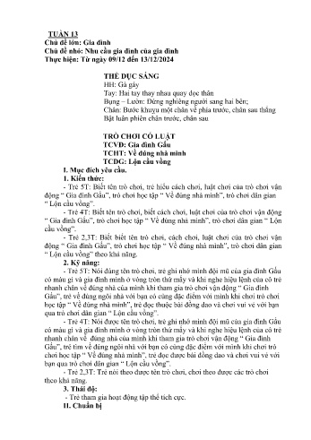 Giáo án Mầm non - Chủ đề lớn: Gia đình - Chủ đề nhỏ: Nhu cầu gia đình của bé - Năm học 2024-2025 - Ngô Thị Châm