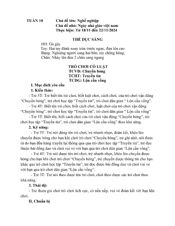 Giáo án Mầm non - Chủ đề lớn: Nghề nghiệp - Chủ đề nhỏ: Ngày nhà giáo Việt Nam - Năm học 2024-2025 - Hồ Thị Hoa