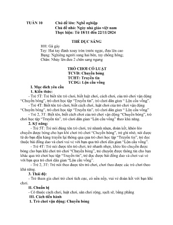 Giáo án Mầm non - Chủ đề lớn: Nghề nghiệp - Chủ đề nhỏ: Ngày nhà giáo Việt Nam - Năm học 2024-2025 - Lù Thị Dung