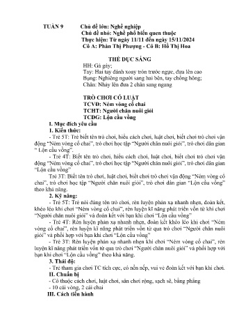 Giáo án Mầm non - Chủ đề lớn: Nghề nghiệp - Chủ đề nhỏ: Nghề phổ biến quen thuộc - Năm học 2024-2025 - Phàn Thị Phượng
