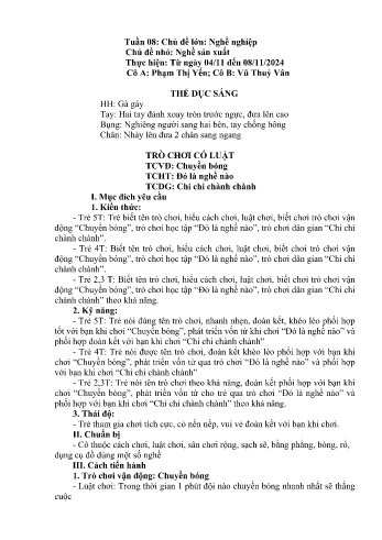 Giáo án Mầm non - Chủ đề lớn: Nghề nghiệp - Chủ đề nhỏ: Nghề sản xuất - Năm học 2024-2025 - Phạm Thị Yến