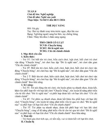 Giáo án Mầm non - Chủ đề lớn: Nghề nghiệp - Chủ đề nhỏ: Nghề sản xuất - Năm học 2024-2025 - Hồ Thị Hoa