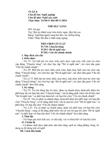 Giáo án Mầm non - Chủ đề lớn: Nghề nghiệp - Chủ đề nhỏ: Nghề sản xuất - Năm học 2024-2025 - Đặng Vũ Kiều Anh