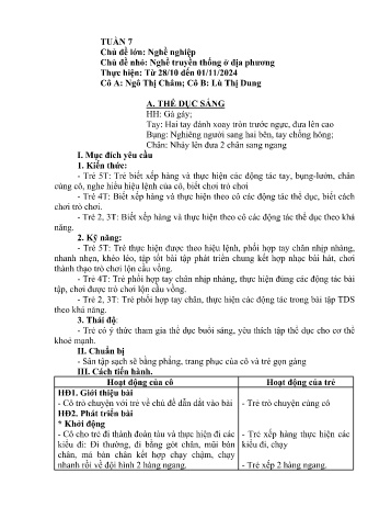 Giáo án Mầm non - Chủ đề lớn: Nghề nghiệp - Chủ đề nhỏ: Nghề truyền thống ở địa phương - Năm học 2024-2025 - Ngô Thị Châm