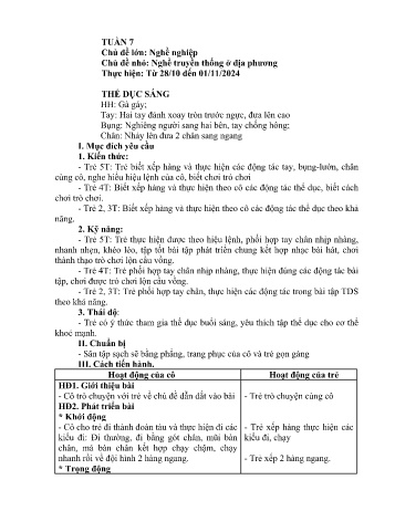 Giáo án Mầm non - Chủ đề lớn: Nghề nghiệp - Chủ đề nhỏ: Nghề truyền thống ở địa phương - Năm học 2024-2025 - Vũ Thủy Vân