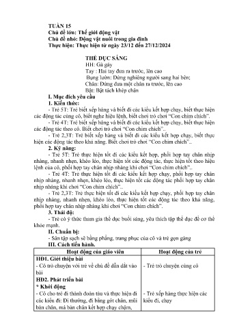 Giáo án Mầm non - Chủ đề lớn: Thế giới động vật - Chủ đề nhỏ: Động vật nuôi trong gia đình - Năm học 2024-2025 - Phạm Thị Yến