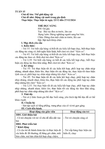 Giáo án Mầm non - Chủ đề lớn: Thế giới động vật - Chủ đề nhỏ: Động vật nuôi trong gia đình - Năm học 2024-2025 - Bùi Thị Trịnh