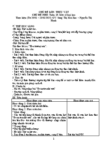 Giáo án Mầm non - Chủ đề lớn: Thực vật - Chủ đề nhỏ: Một số loài hoa - Năm học 2024-2025 - Sùng Thị Mai Xua