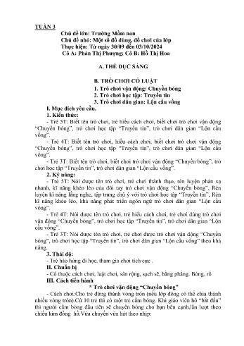 Giáo án Mầm non - Chủ đề lớn: Trường Mầm non - Chủ đề nhỏ: Một số đồ dùng, đồ chơi của lớp - Năm học 2024-2025 - Phàn Thị Phượng