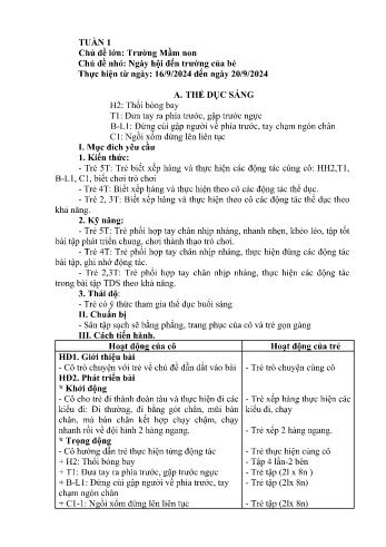 Giáo án Mầm non - Chủ đề lớn: Trường Mầm non - Chủ đề nhỏ: Ngày hội đến trường của bé - Năm học 2024-2025 - Ngô Thị Châm