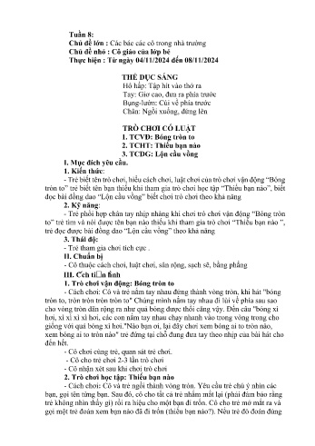 Giáo án Mầm non Lớp Chồi - Chủ đề lớn: Các bác các cô trong nhà trường - Chủ đề nhỏ: Cô giáo của lớp bé - Năm học 2024-2025 - Lý Thị Hoa