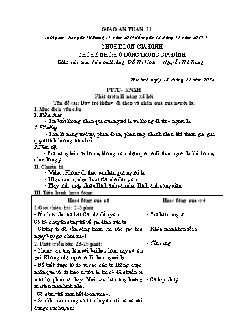 Giáo án Mầm non Lớp Chồi - Chủ đề lớn: Gia đình - Chủ đề nhỏ: Đồ dùng trong gia đình - Năm học 2024-2025 - Đỗ Thị Hoan