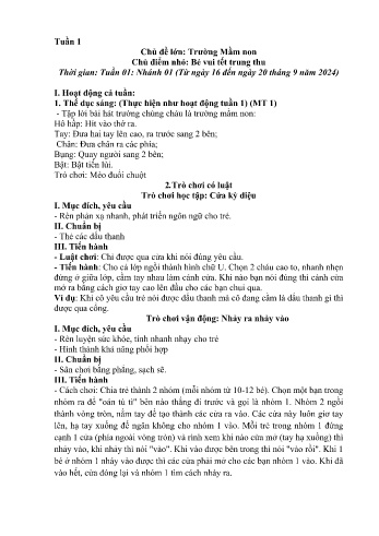 Giáo án Mầm non Lớp Chồi - Chủ đề lớn: Trường Mầm non - Chủ điểm nhỏ: Bé vui tết trung thu - Năm học 2024-2025 - Thào Thị Dung