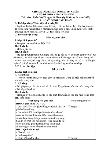 Giáo án Mầm non Lớp Chồi - Chủ điểm lớn: Hiện tượng tự nhiên - Chủ điểm nhỏ: Ngày và đêm - Năm học 2024-2025 - Hoàng Thị Thùy Dung
