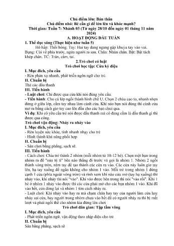 Giáo án Mầm non Lớp Lá - Chủ điểm lớn: Bản thân - Chủ điểm nhỏ: Bé cần gì để lớn lên và khỏe mạnh? - Năm học 2024-2025 - Lương Thị Dung
