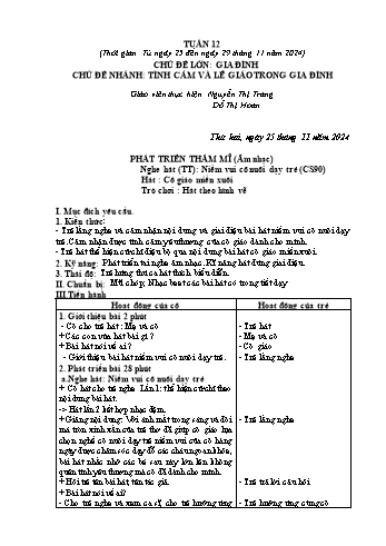 Giáo án Mầm non Lớp Lá - Tuần 12 - Năm học 2024-2025 - Nguyễn Thị Trang
