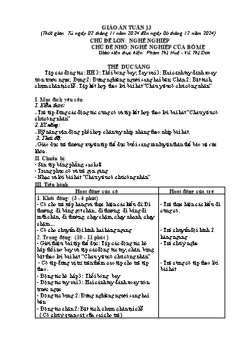Giáo án Mầm non Lớp Lá - Tuần 13 - Năm học 2024-2025 - Phạm Thị Huê