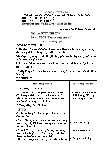 Giáo án Mầm non Lớp Lá - Tuần 14 - Năm học 2024-2025 - Vũ Thị Dơn