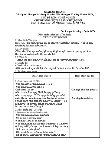 Giáo án Mầm non Lớp Lá - Tuần 15 - Năm học 2024-2025 - Đỗ Thị Hoan