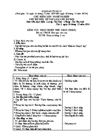 Giáo án Mầm non Lớp Lá - Tuần 15 - Năm học 2024-2025 - Lương Thị Vinh