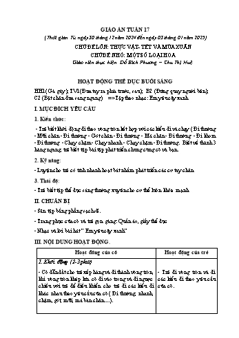 Giáo án Mầm non Lớp Lá - Tuần 17 - Năm học 2024-2025 - Đỗ Bích Phương
