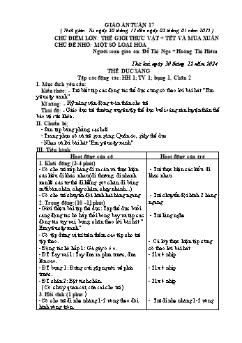 Giáo án Mầm non Lớp Lá - Tuần 17 - Năm học 2024-2025 - Đỗ Thị Nga