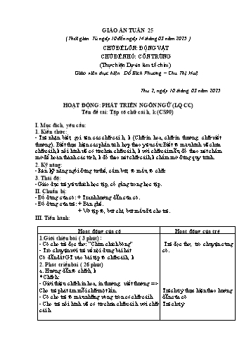 Giáo án Mầm non Lớp Lá - Tuần 25 - Năm học 2024-2025 - Đỗ Bích Phương