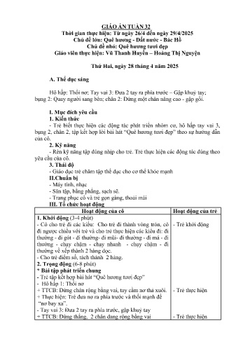 Giáo án Mầm non Lớp Lá - Tuần 32 - Năm học 2024-2025 - Vũ Thanh Huyền