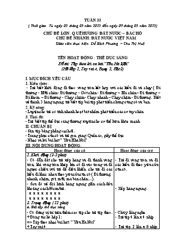 Giáo án Mầm non Lớp Lá - Tuần 33 - Năm học 2024-2025 - Đỗ Bích Phương