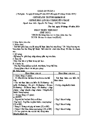Giáo án Mầm non Lớp Lá - Tuần 4 - Năm học 2024-2025 - Nguyễn Thị Trang