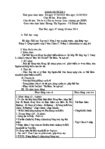 Giáo án Mầm non Lớp Lá - Tuần 5 - Năm học 2024-2025 - Hoàng Thị Nguyện