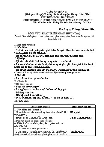 Giáo án Mầm non Lớp Lá - Tuần 8 - Năm học 2024-2025 - Phùng Thị Vân Anh