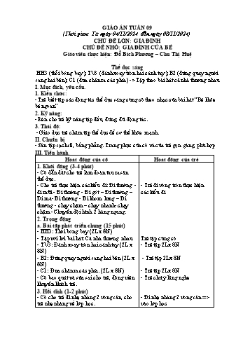 Giáo án Mầm non Lớp Lá - Tuần 9 - Năm học 2024-2025 - Đỗ Bích Phương