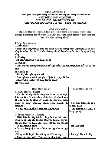 Giáo án Mầm non Lớp Lá - Tuần 9 - Năm học 2024-2025 - Lương Thị Vinh