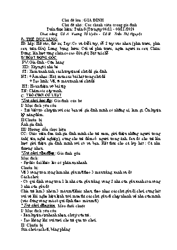 Giáo án Mầm non Lớp Mầm - Chủ đề lớn: Gia đình - Chủ đề nhỏ: Các thành viên trong gia đình - Năm học 2024-2025 - Vương Tố Uyên