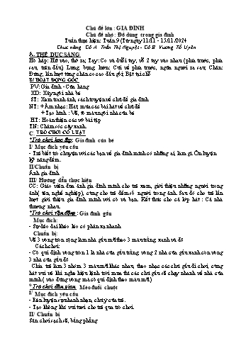 Giáo án Mầm non Lớp Mầm - Chủ đề lớn: Gia đình - Chủ đề nhỏ: Đồ dùng trong gia đình - Năm học 2024-2025 - Trần Thị Nguyệt