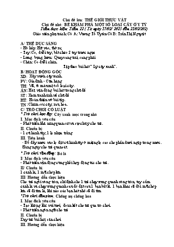 Giáo án Mầm non Lớp Mầm - Chủ đề lớn: Thế giới thực vật - Chủ đề nhỏ: Bé khám phá 1 số loại cây ở y tý - Năm học 2024-2025 - Vương Tố Uyên