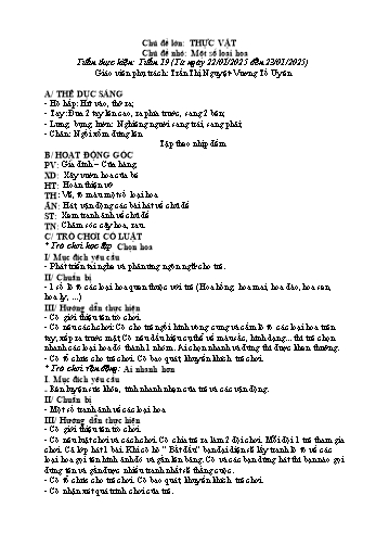 Giáo án Mầm non Lớp Mầm - Chủ đề lớn: Thực vật - Chủ đề nhỏ: Một số loại hoa - Năm học 2024-2025 - Trần Thị Nguyệt