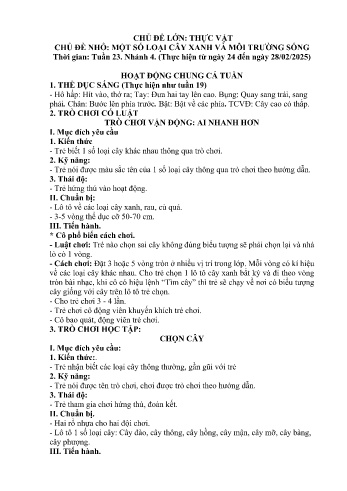 Giáo án Mầm non Lớp Nhà trẻ - Chủ đề lớn: Thực vật - Chủ đề nhỏ: Một số loại cây xanh và môi trường sống - Năm học 2024-2025 - Đỗ Thị Kim Anh