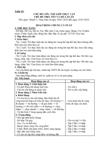 Giáo án Mầm non Lớp Nhà trẻ - Chủ điểm lớn: Thế giới thực vật - Chủ điểm nhỏ: Tết và mùa xuân - Năm học 2024-2025 - Đỗ Thị Kim Anh