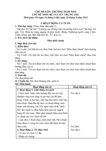 Giáo án Mầm non Lớp Nhà trẻ - Chủ điểm lớn: Trường Mầm non - Chủ điểm nhỏ: Bé vui tết Trung thu - Năm học 2024-2025 - Đỗ Thị Kim Anh